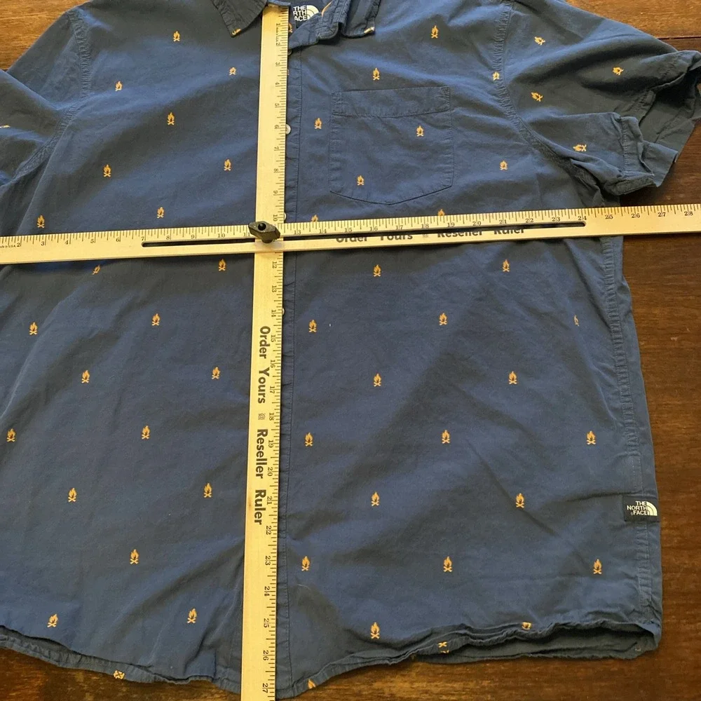 The North Face Baytrail Shirt Mens Size XXL Blue Short Sleeve Button Up Campfire
